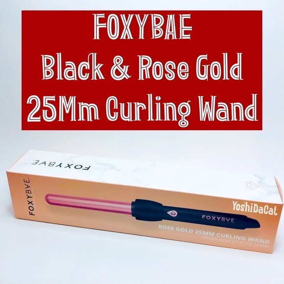FOXYBAE Other - 🆕 FOXYBAE BLACK & ROSE GOLD 25MM CURLING WAND, New in original box